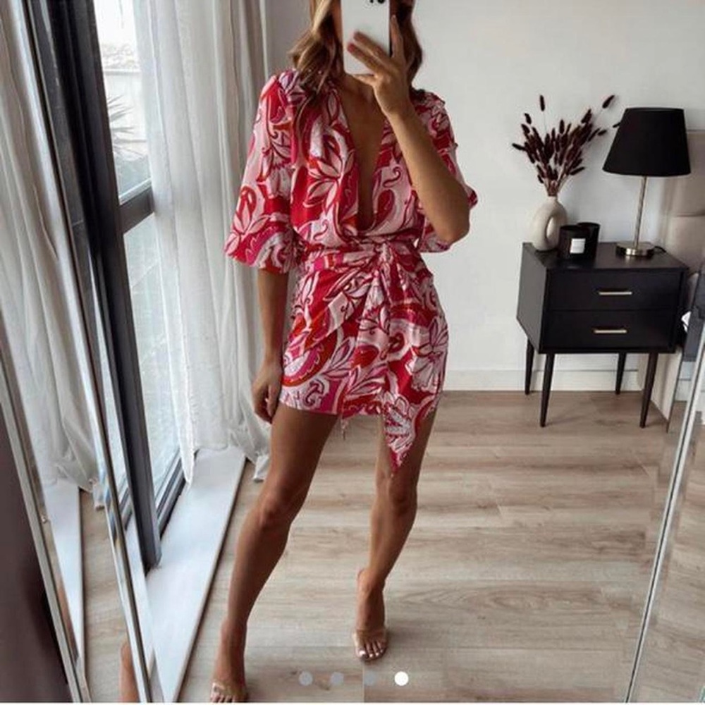 ZARA printed mini dress spring 2021 collection